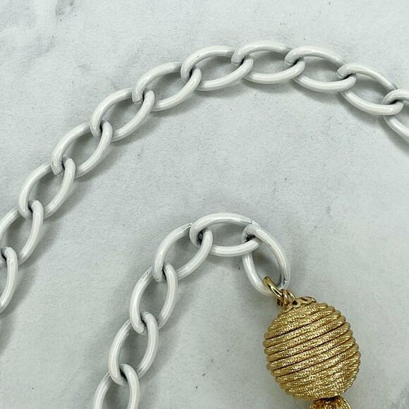 White Beehive Swirl Tassel Charm Chain Link Belt Extra Small/Small (XS/S) ✨ - Picture 7 of 11